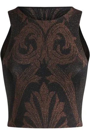 Etro Metallisk jacquard-tanktop