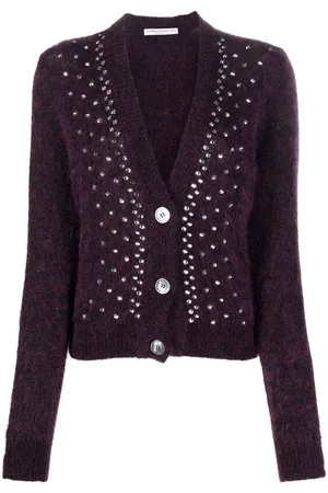 Alessandra Rich Cardigan med krystaludsmykning