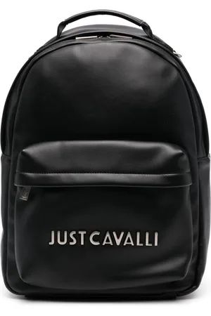 Roberto Cavalli Rygsæk i læder med logobogstaver