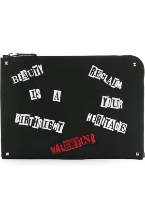 VALENTINO GARAVANI X Jamie Reid appliqué slogan clutch