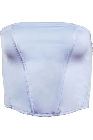 FLEUR DU MAL Cropped korset-top i silke