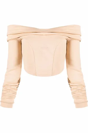 GCDS Couture sweatshirt med off-shoulder-snit og logotryk