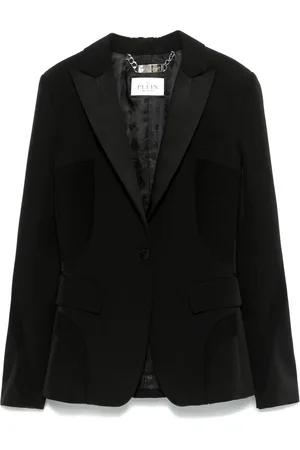 Philipp Plein Cropped blazer med gennemsigtigt panel