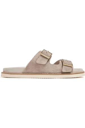 Brunello Cucinelli Sandaler i ruskind med spænde