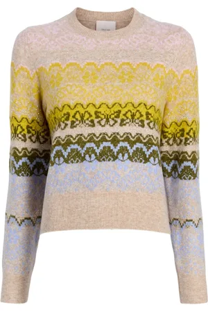 Cinq A Sept Fair isle-trøje med blonder