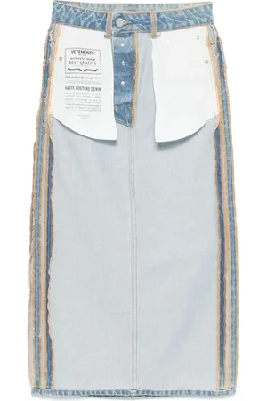 Vetements Midi inside-out denimnederdel