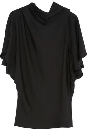 YVES SALOMON Asymmetrisk top med mat-satin