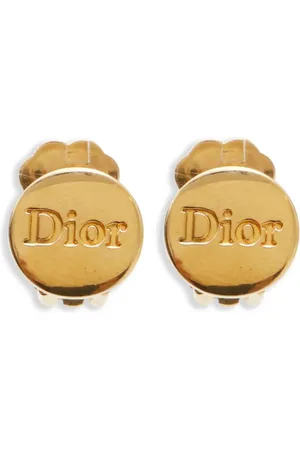 Dior Runde øreclips med indgraveret logo