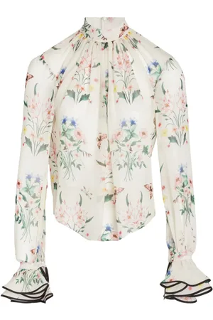 Giambattista Valli Silkebluse med blomstertryk