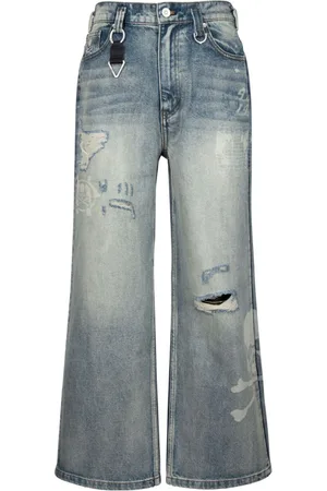 MASTERMIND JAPAN X C2H4 jeans med brede ben og tryk