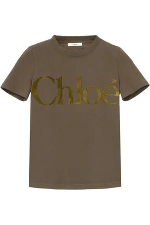 Chloé T-shirt i flocktekstur med logo