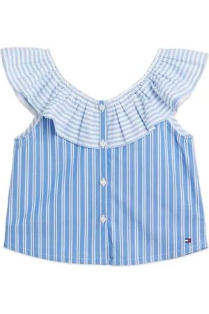 Tommy Hilfiger Stribet cropped top med frynser