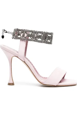 Manolo Blahnik Lierasan 105mm sandaler i ruskind
