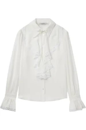 Alessandra Rich Bluse med flæsedetalje