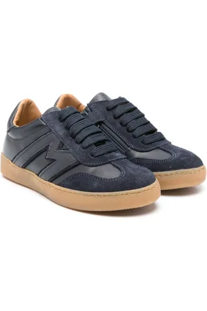 MONNALISA Loafers i ruskind med logoapplikation