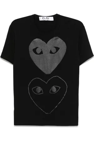 Comme des Garçons T-shirt med dobbelt hjertetryk