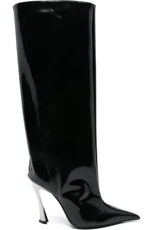 MUGLER 110mm støvler i lakeret læder