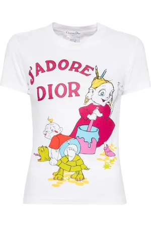 Dior T-shirt med grafisk tryk fra 2002