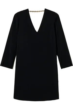 Twin-Set Kort flounce Oval T-kjole med kæde