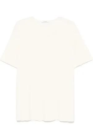 LEMAIRE Ribbet T-shirt med U-hals