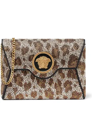 VERSACE La Medusa clutch med krystalleopard