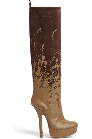 Dsquared2 120mm læderstøvler med painterly-design