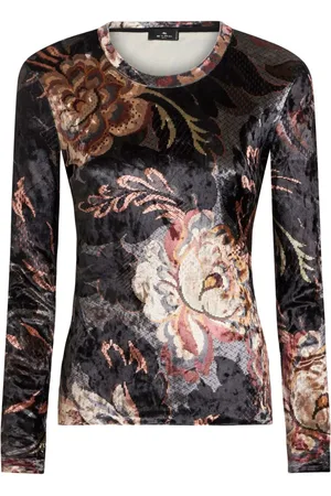 Etro T-shirt i chenille med tryk