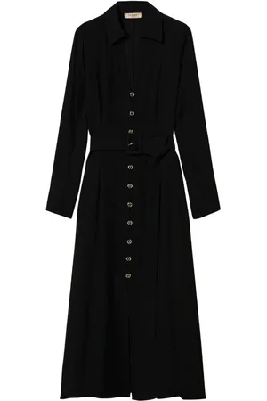 Twin-Set Mellemlang georgette-skjortekjole