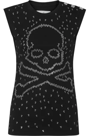 Philipp Plein Tanktop med dødningehoved og knogler