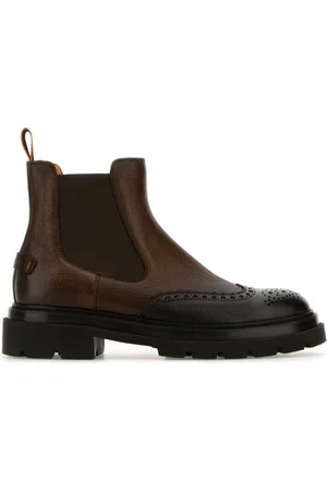 santoni Chelsea-støvler med brogue-detaljer