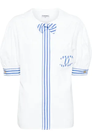 CHANEL Skjorte med lodrette striber fra 1990