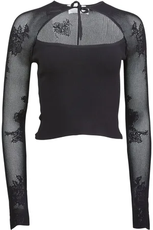 FLEUR DU MAL Blondetop i pointelle-strik