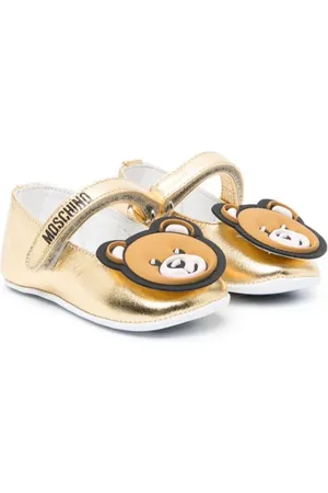 Moschino Metalliske ballerinaer med bamsemærke