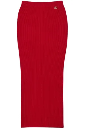 Twin-Set Ribstrikket midi-nederdel
