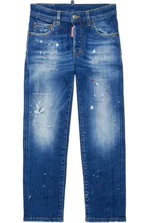 Dsquared2 Jeans med slitageeffekt og malingssprøjt