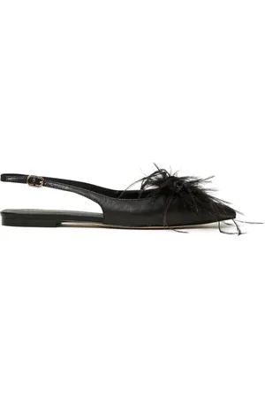 Twin-Set Slingback-ballerinaer med fjerdetalje