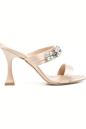 Manolo Blahnik Persan 90 mm mules i satin