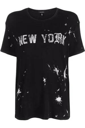 R13 T-shirt med malingeffekt