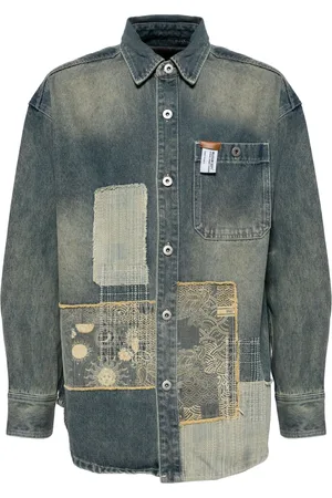 Musium Div. Denimskjorte med patchwork