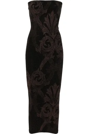 Wolford X ETRO mellemlang metallisk kjole i blomster-jacquard