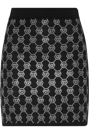 Philipp Plein Strikket nederdel med monogram