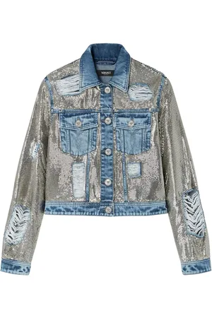 VERSACE Denimjakke i mesh