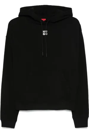 HUGO BOSS Sweatshirt i bomuldsfrotté med stablet logo
