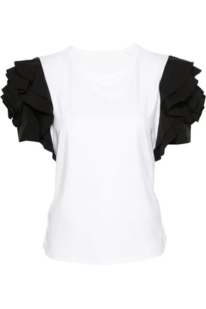 Edward Achour Paris T-shirt med kontrastærmer og colourblocking