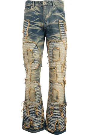 Who Decides War Jeans med logo-applikation