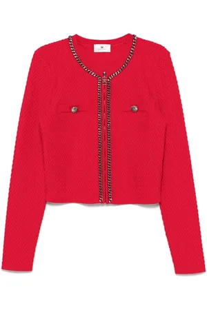 Elisabetta Franchi Cardigan med sildebensmønster