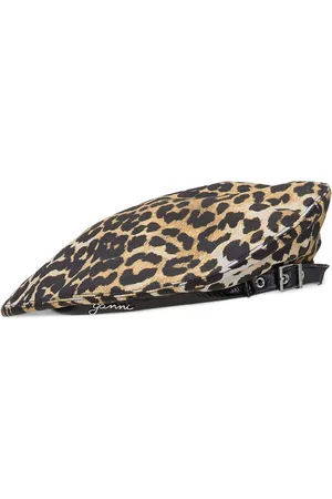 Ganni Beret med leopardtryk