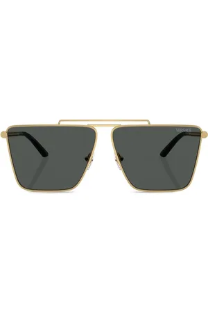 VERSACE Tubular Greca solbriller med firkantet stel