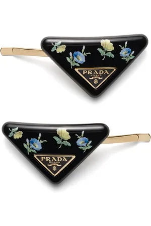 Prada Hårspænder med blomstret tryk (sæt med to)