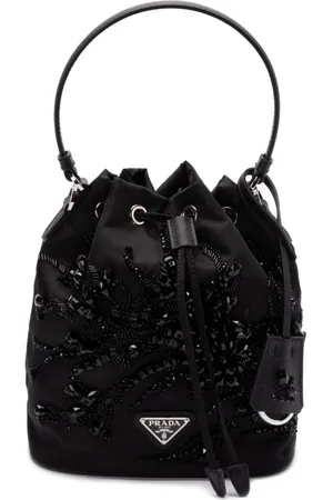 Prada Tote med trekantet logo med emalje